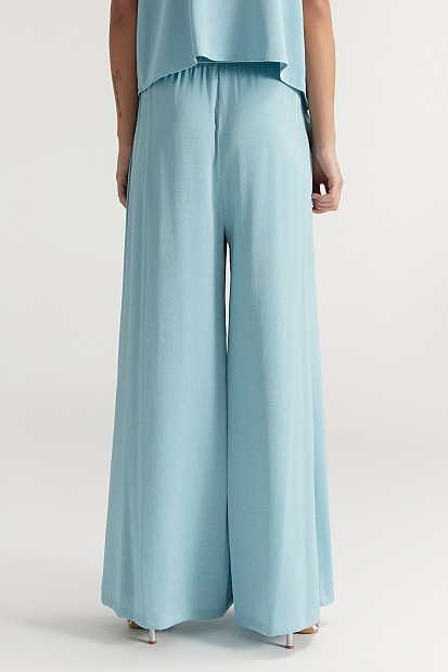 Satin trousers with elasticated waist - Gold label