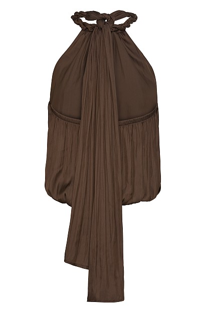 Σατέν τοπ με halter λαιμόκοψη πλεξούδα
