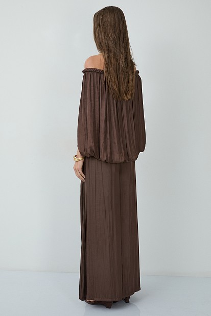 Off-shoulder top with a braided-style neckline