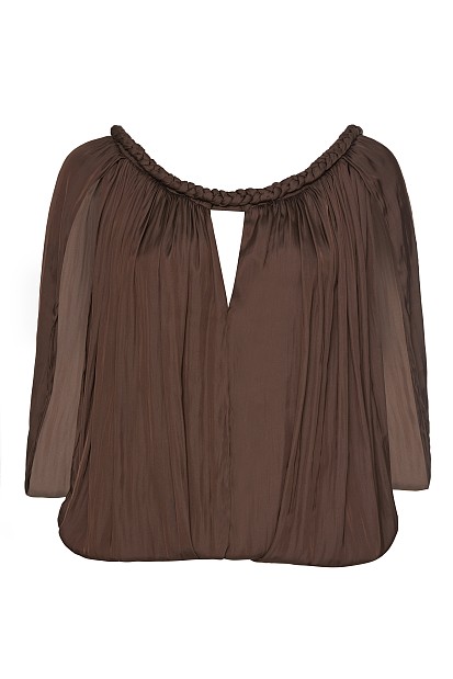 Off-shoulder top with a braided-style neckline