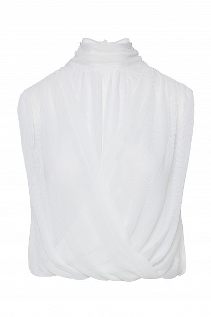 Sleeveless wrap top