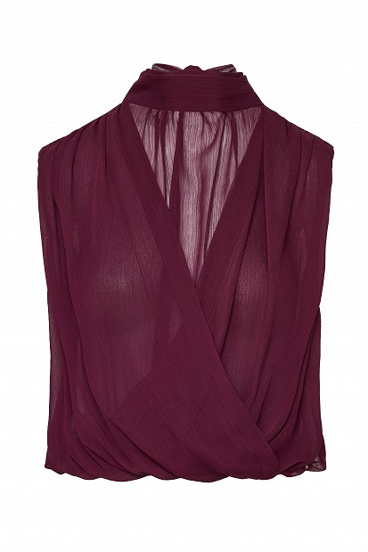 Sleeveless wrap top