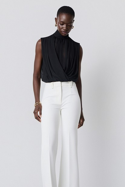 Sleeveless wrap top