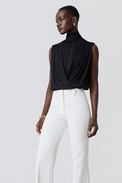 Sleeveless wrap top