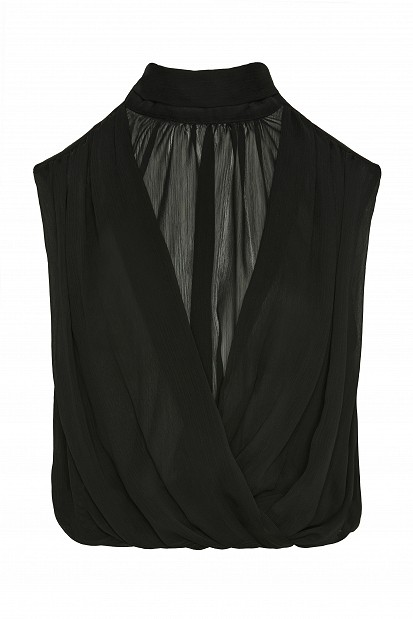 Sleeveless wrap top