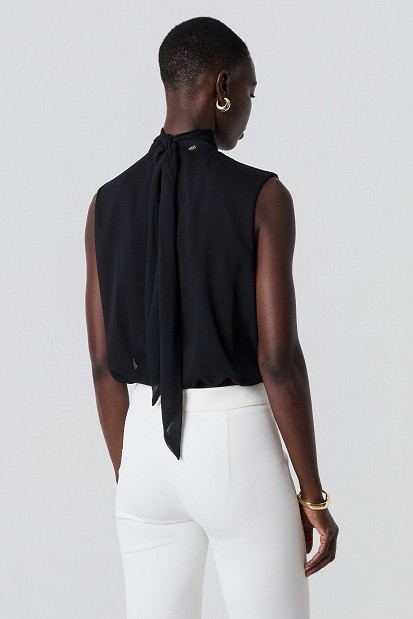 Sleeveless wrap top