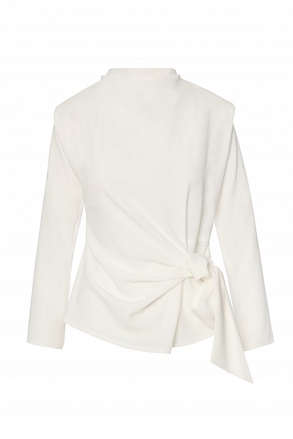 Blouse with a waist tie detail