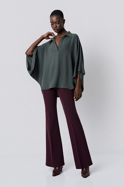 Oversized blouse with 3/4 sleeves