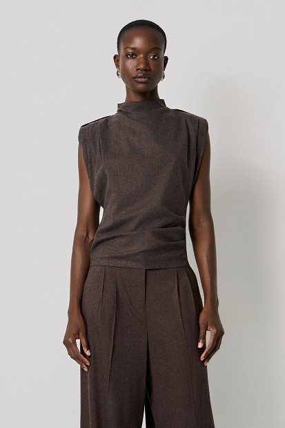 Sleeveless top with ruching