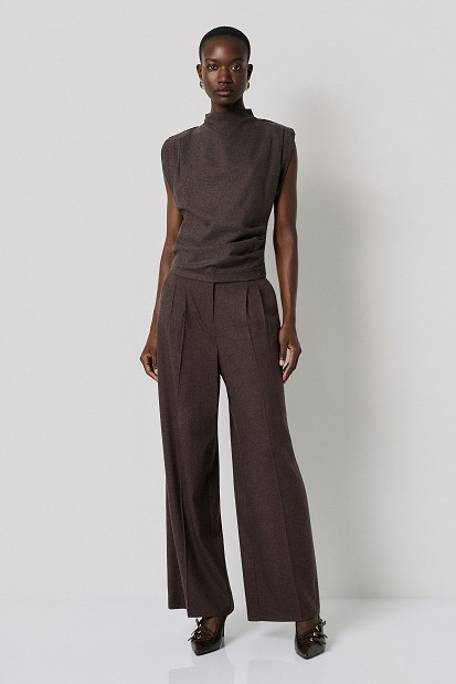 Sleeveless top with ruching