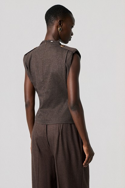 Sleeveless top with ruching