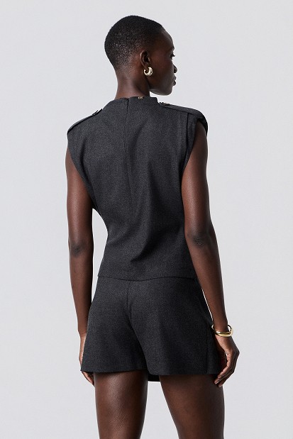 Sleeveless top with ruching