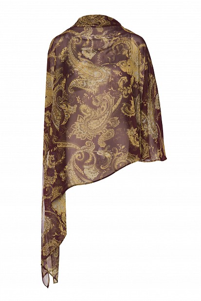 Asymmetrical paisley print blouse