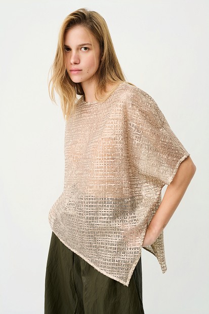 Asymmetric sequin blouse