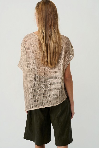 Asymmetric sequin blouse