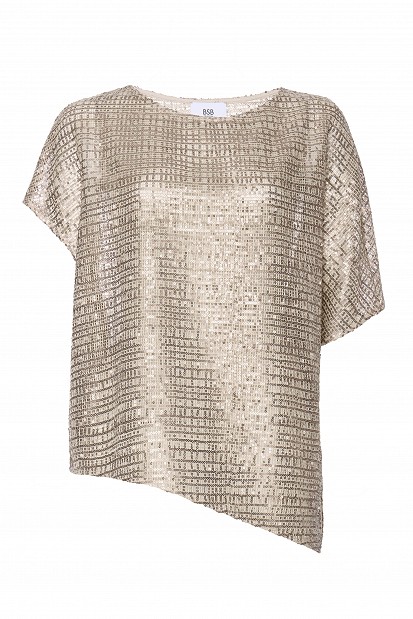 Asymmetric sequin blouse