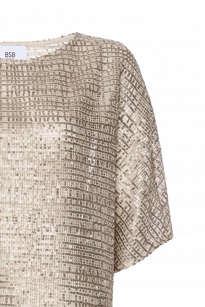 Asymmetric sequin blouse