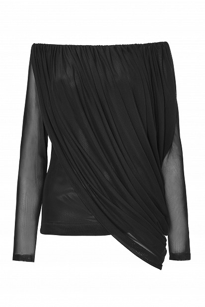 Off-shoulders draped blouse