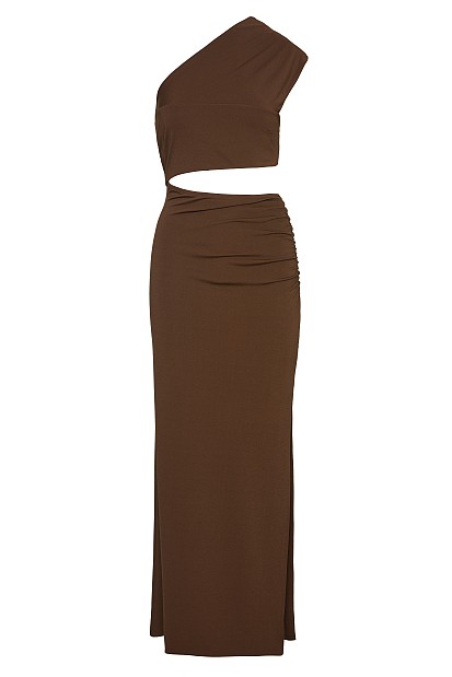 Cut out one-shoulder maxi dress