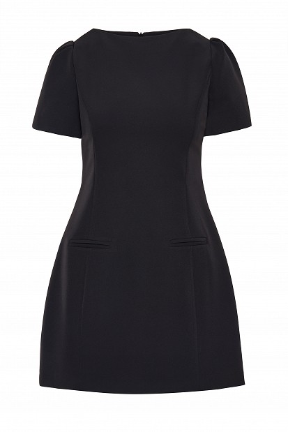 Vestido mini con mangas abullonadas