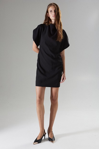 Puff-sleeve mini dress