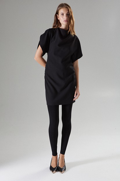 Puff-sleeve mini dress