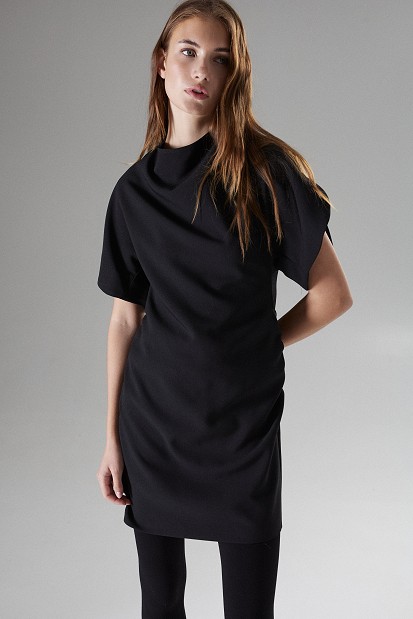Puff-sleeve mini dress