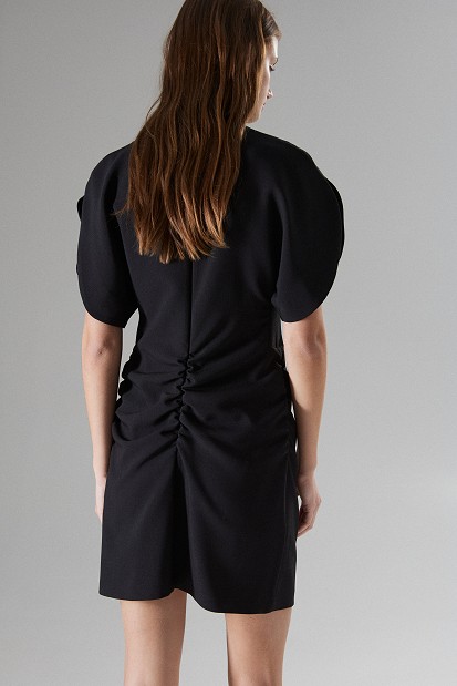 Puff-sleeve mini dress
