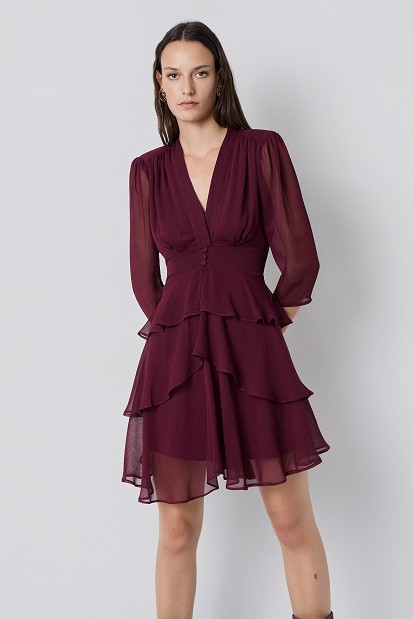 Mini dress with ruffles