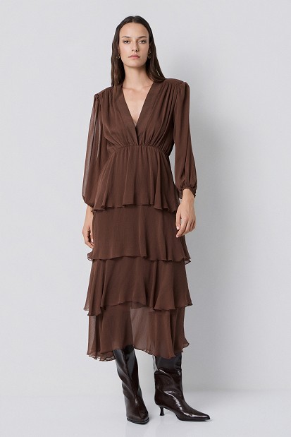 Rochie midi cu volane