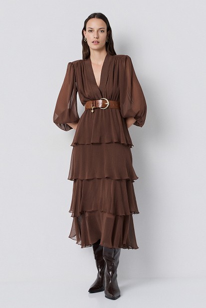 Rochie midi cu volane