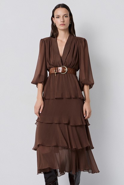 Rochie midi cu volane