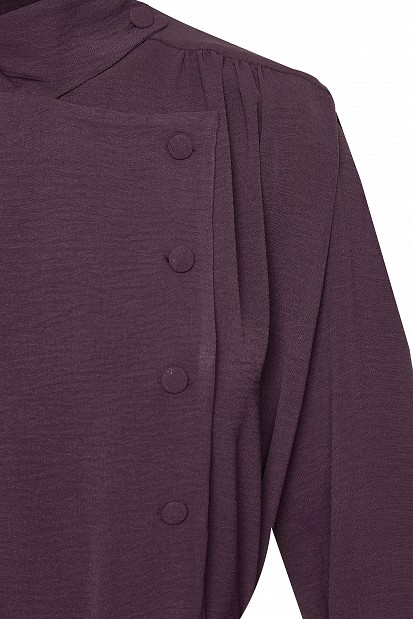Asymmetric midi shirt dress