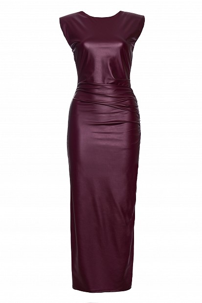 Leather-look midi dress