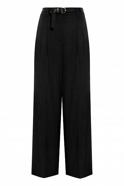 Pantaloni cu pliuri și curea detașabilă