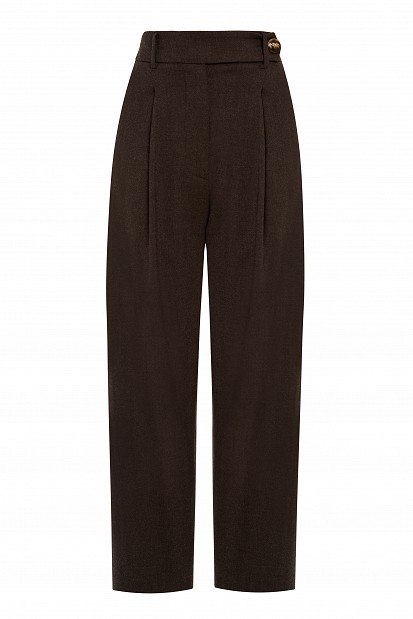 Pantaloni barrel-leg cu pliuri