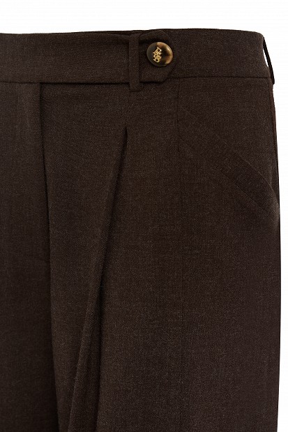 Pantaloni barrel-leg cu pliuri