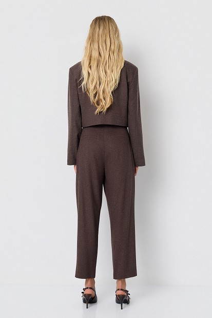 Pantaloni barrel-leg cu pliuri