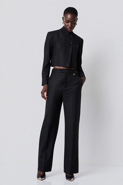 Striped sequin trousers