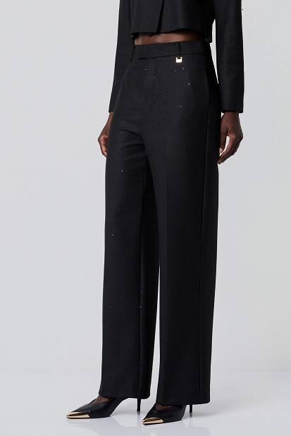 Striped sequin trousers