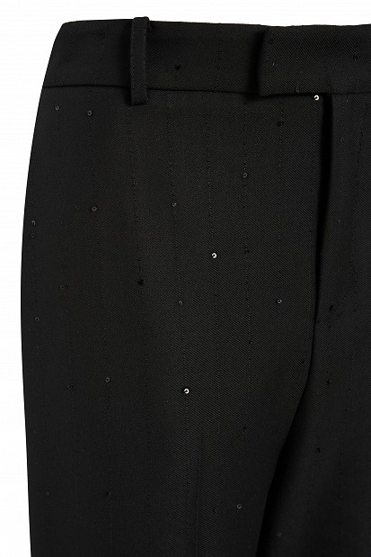 Striped sequin trousers