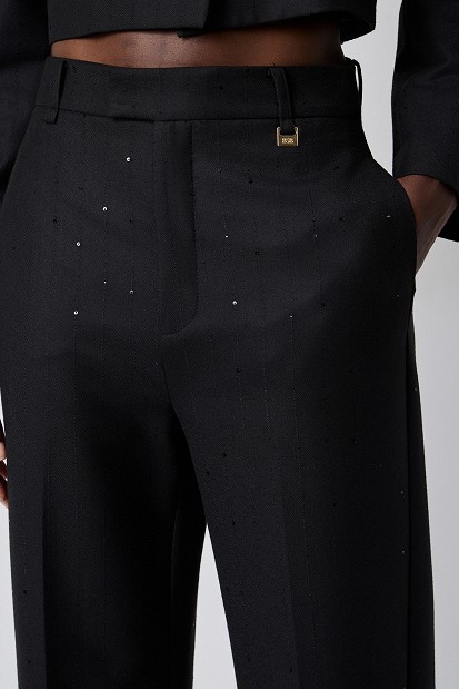 Striped sequin trousers
