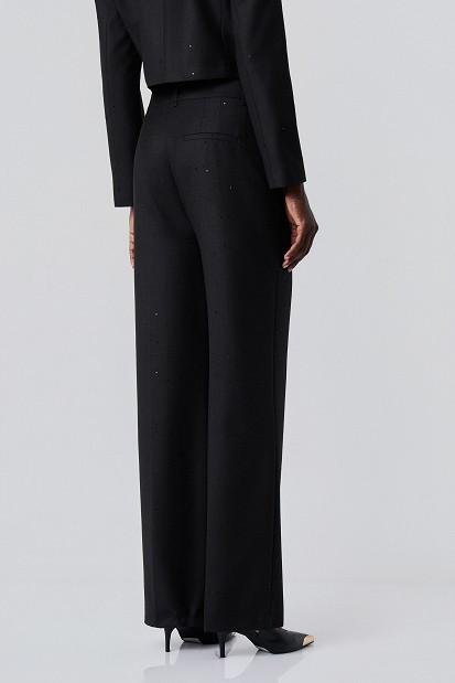 Striped sequin trousers