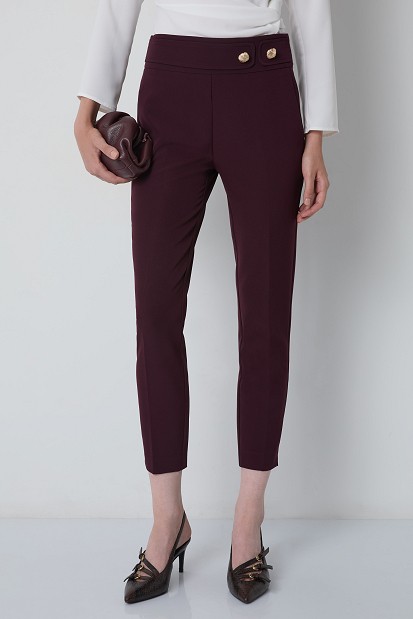 Cigarette trousers with elasticated waistband