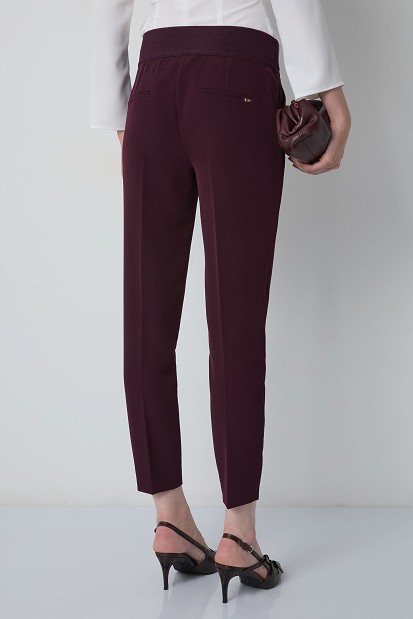 Cigarette trousers with elasticated waistband