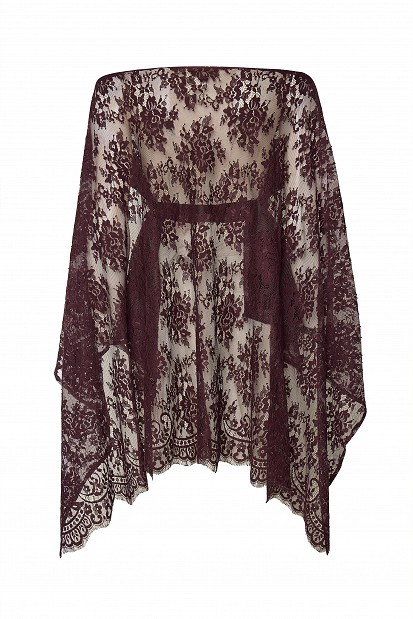 Lace poncho with matching belt