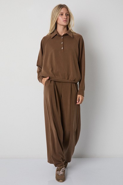 Oversized μπλούζα με γιακά