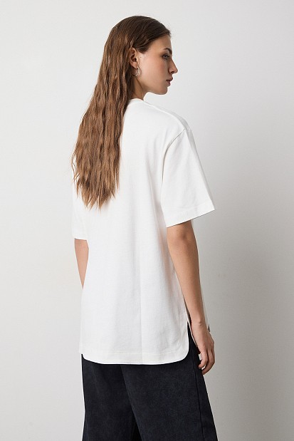 V-neck blouse with a print