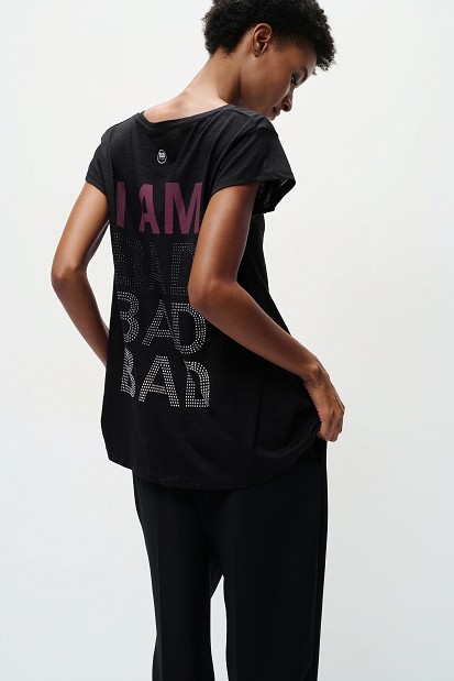 V-neck blouse with a print