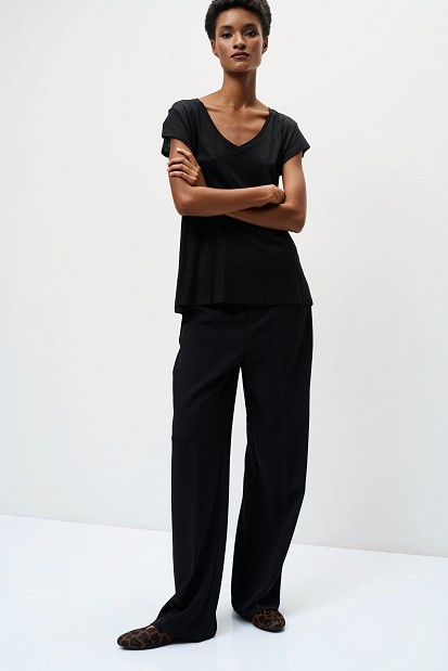 V-neck blouse with a print